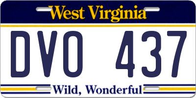 WV license plate DVO437