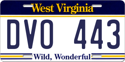 WV license plate DVO443