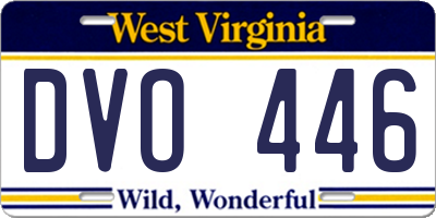 WV license plate DVO446