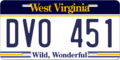 WV license plate DVO451