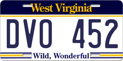WV license plate DVO452
