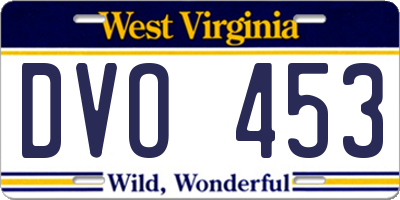 WV license plate DVO453