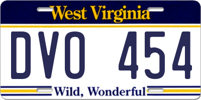 WV license plate DVO454