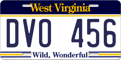 WV license plate DVO456