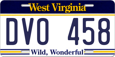 WV license plate DVO458
