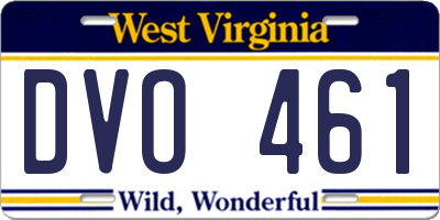 WV license plate DVO461