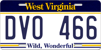 WV license plate DVO466