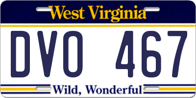 WV license plate DVO467