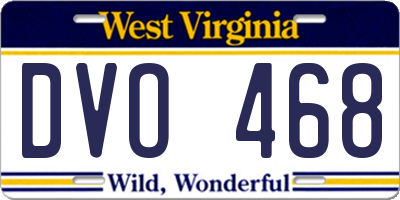 WV license plate DVO468