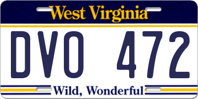 WV license plate DVO472