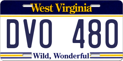 WV license plate DVO480