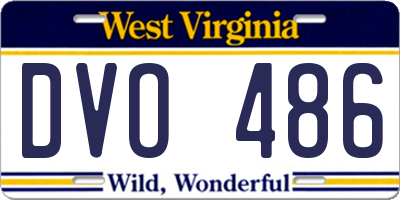 WV license plate DVO486