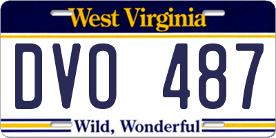 WV license plate DVO487