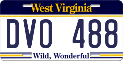 WV license plate DVO488