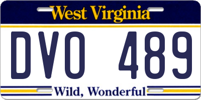 WV license plate DVO489