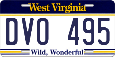 WV license plate DVO495