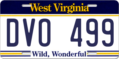 WV license plate DVO499