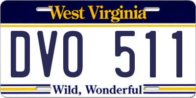 WV license plate DVO511