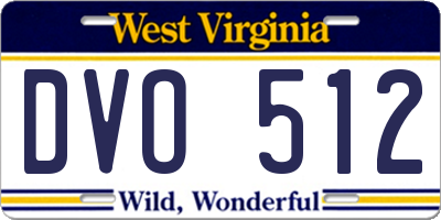 WV license plate DVO512
