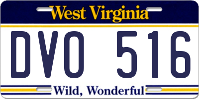 WV license plate DVO516