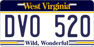 WV license plate DVO520