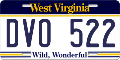 WV license plate DVO522