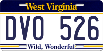 WV license plate DVO526
