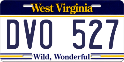 WV license plate DVO527