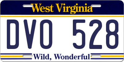 WV license plate DVO528