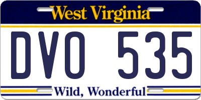 WV license plate DVO535