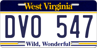 WV license plate DVO547