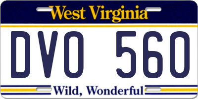 WV license plate DVO560