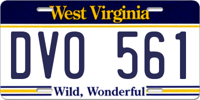 WV license plate DVO561