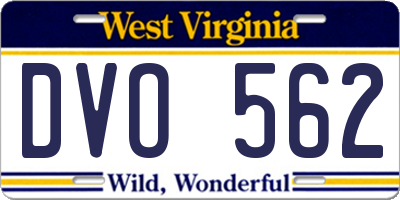 WV license plate DVO562