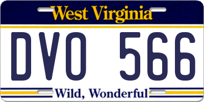 WV license plate DVO566
