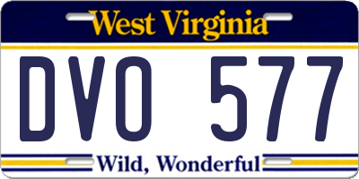 WV license plate DVO577