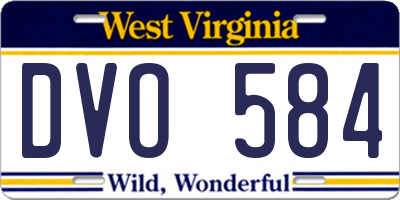 WV license plate DVO584