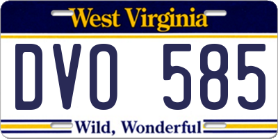 WV license plate DVO585
