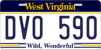 WV license plate DVO590