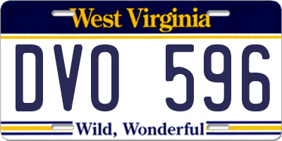 WV license plate DVO596