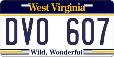 WV license plate DVO607