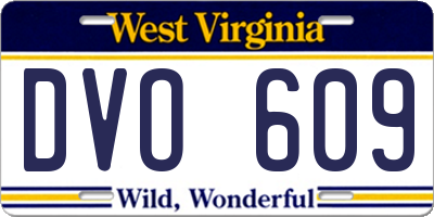 WV license plate DVO609