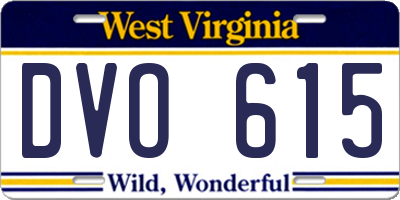WV license plate DVO615