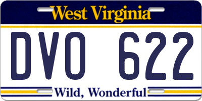 WV license plate DVO622