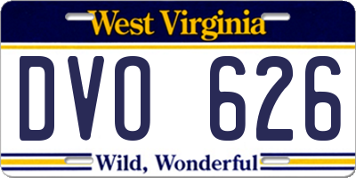 WV license plate DVO626