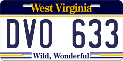 WV license plate DVO633