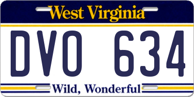 WV license plate DVO634