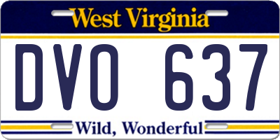 WV license plate DVO637
