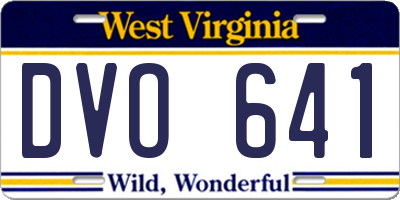 WV license plate DVO641