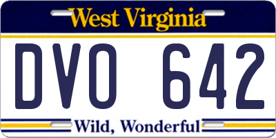 WV license plate DVO642